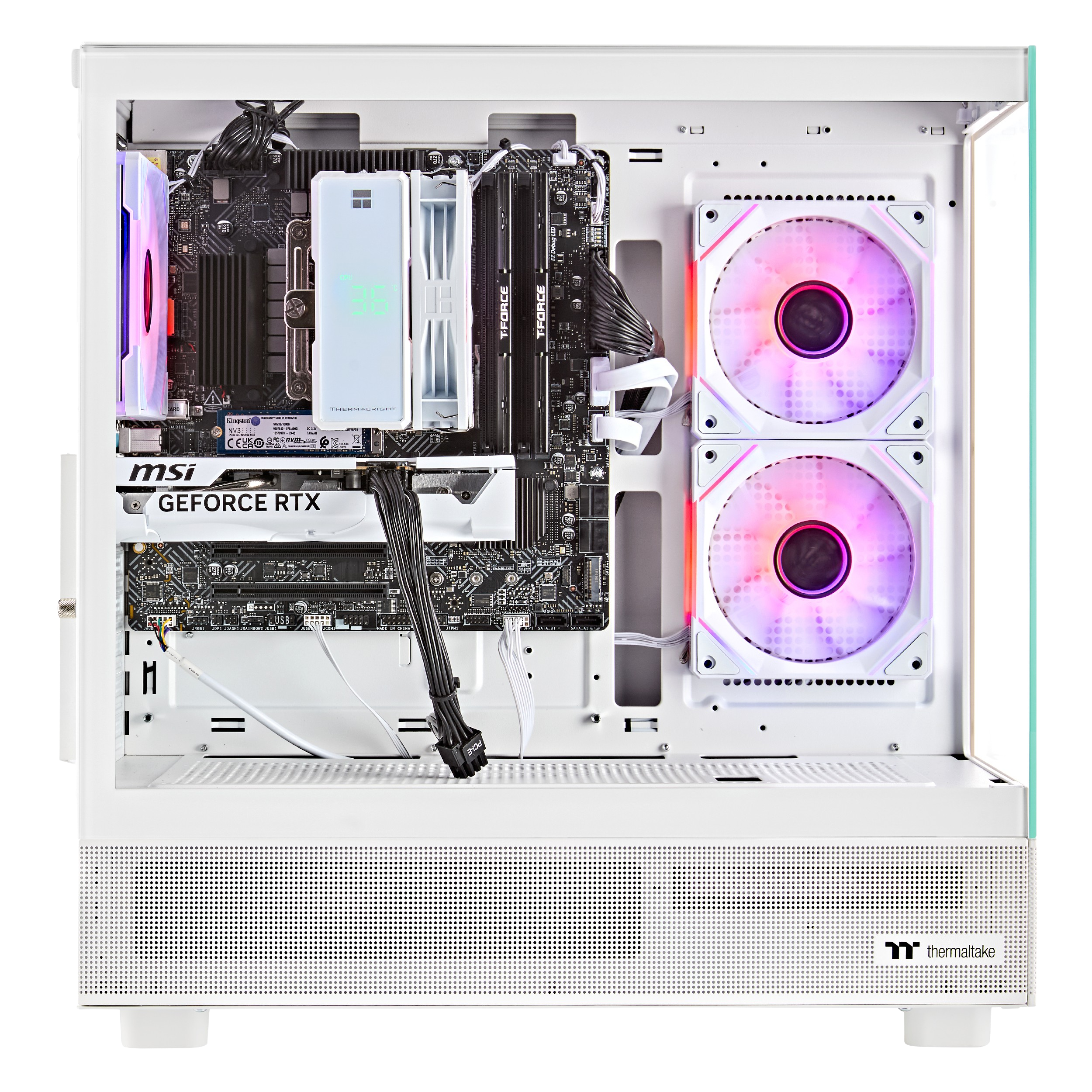 Techwhiz CrystalForge Gaming PC - Intel Core i7-14700KF - RTX 5070 - 32GB DDR5 - 1TB NVMe SSD - Windows 11 PRO - Wifi - 3 Years Warranty