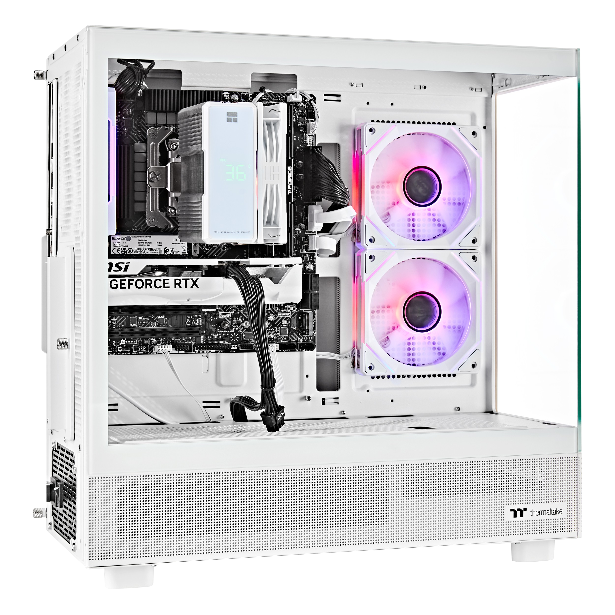 Techwhiz CrystalForge Gaming PC - AMD Ryzen 7 7700 - RTX 5070 - 32GB DDR5 - 1TB NVMe SSD  - Windows 11 PRO - Wifi - 3 Years Warranty