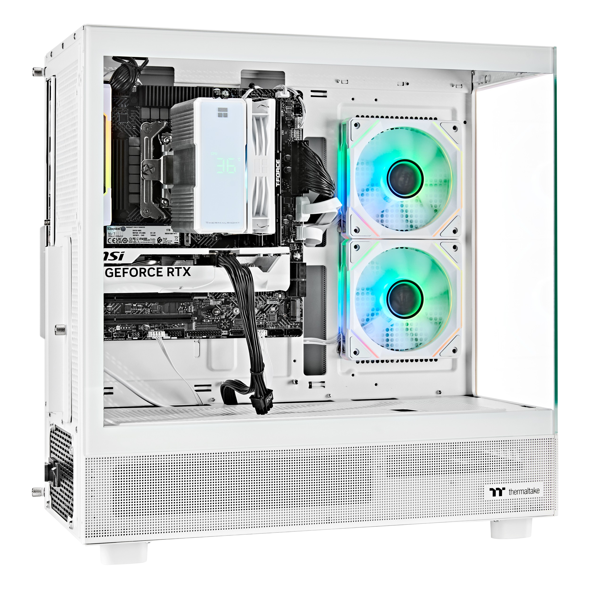 Techwhiz CrystalForge Gaming PC - AMD Ryzen 7 7700 - RTX 5070 - 32GB DDR5 - 1TB NVMe SSD  - Windows 11 PRO - Wifi - 3 Years Warranty