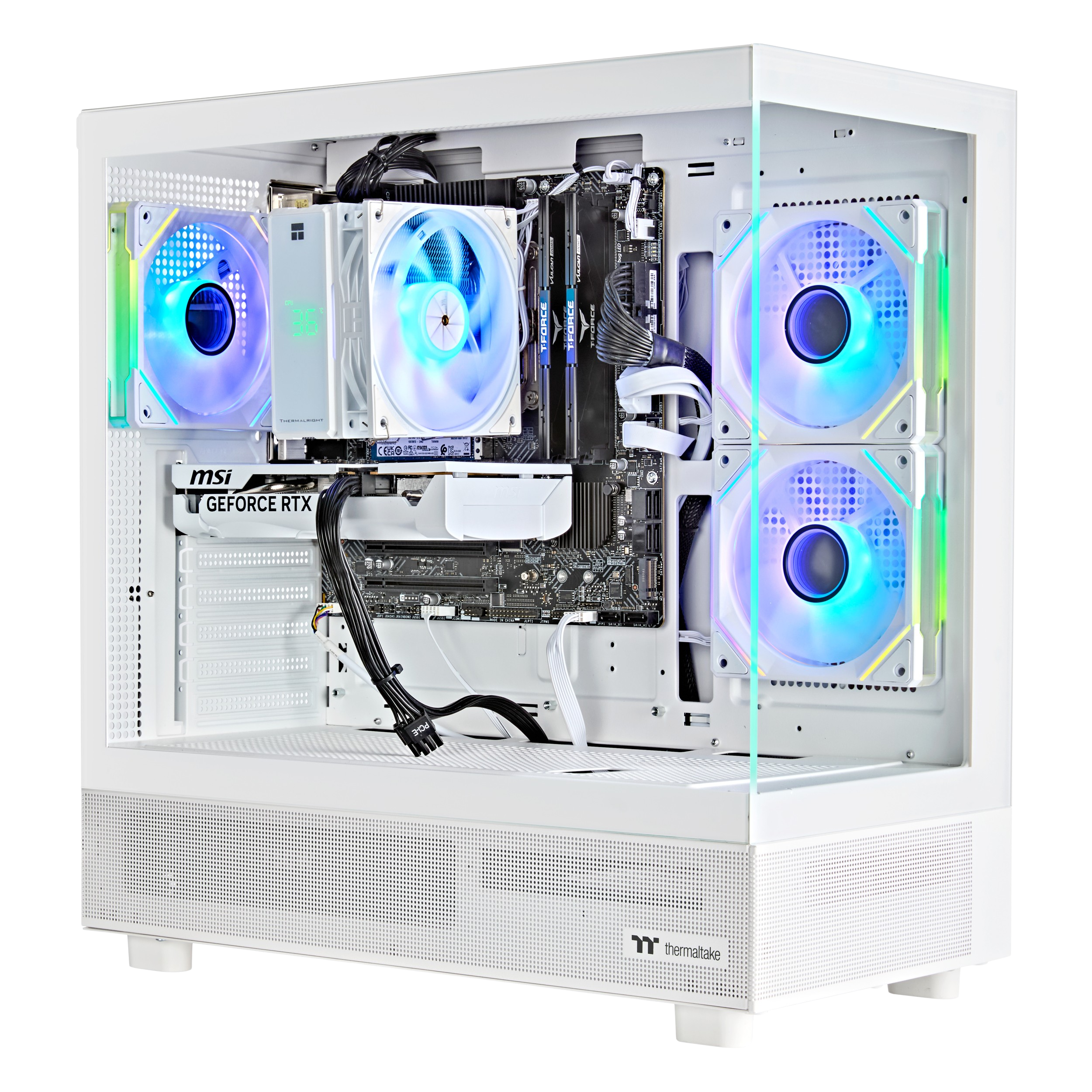 Techwhiz CrystalForge Gaming PC - Intel Core i7-14700KF - RTX 5070 - 32GB DDR5 - 1TB NVMe SSD - Windows 11 PRO - Wifi - 3 Years Warranty